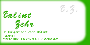 balint zehr business card